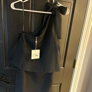 Tall Crepe one shoulder midi